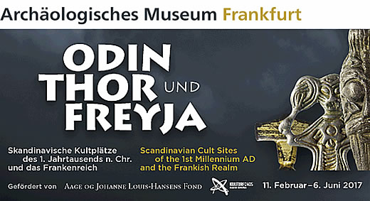 Veranstaltungs-Logo der Sonderausstellung Odin, Thor und Freyja, Archolog. Museum Ffm.