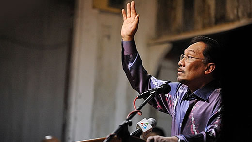 Bekommt Zulauf von Whlern der Mittelklasse und von Minderheiten: Malaysischer Oppositionspolitiker Anwar Ibrahim. Foto: didiz rushdi