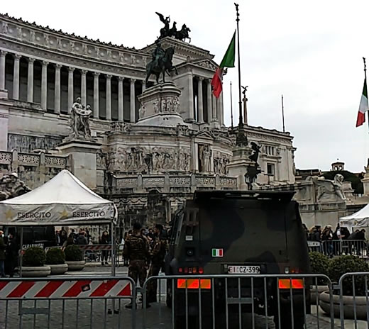 G20-Gipfel in Rom (30.-31.10.2021). Die Ewige Stadt war in dieser Zeit stark militarisiert und total überwacht.
