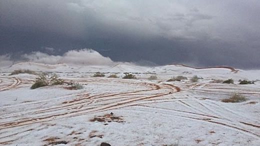 Schnee in Saudi-Arabien